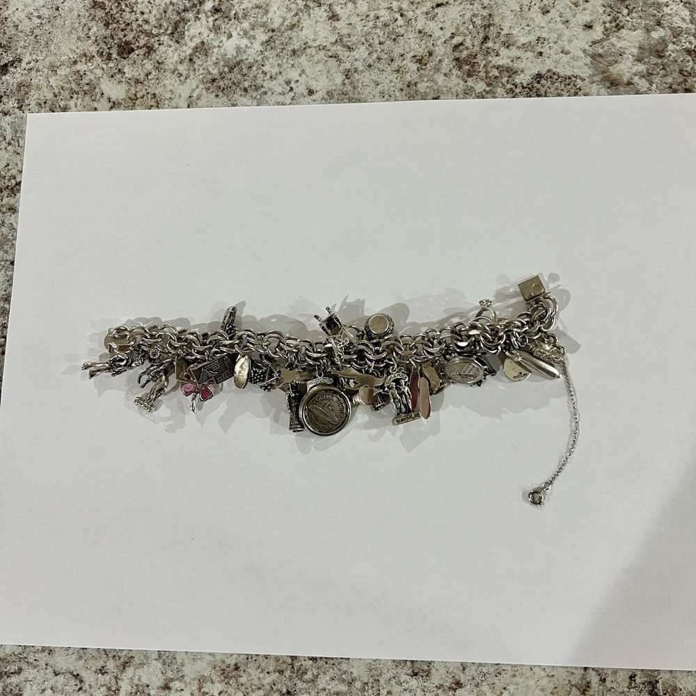 Sterling vintage charm bracelet